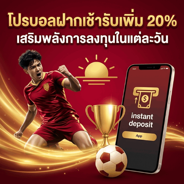 โปรบอลฝากเช้ารับเพิ่ม 20%