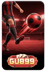 Striker kicking a red football